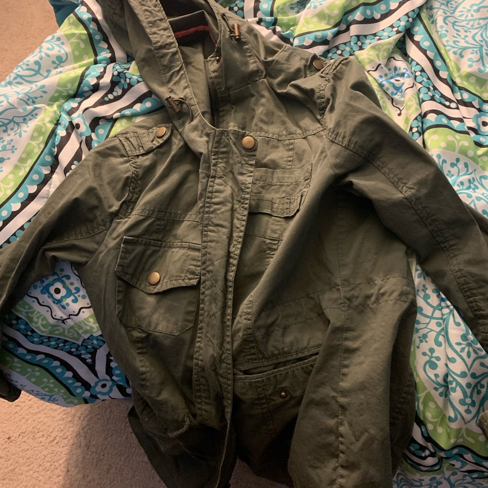 Olive green fall coat